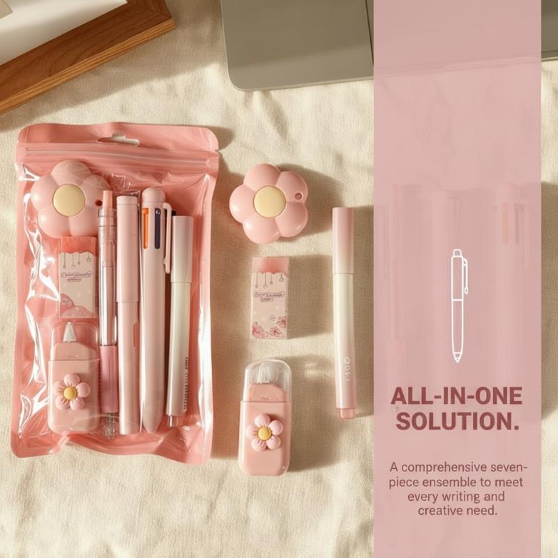 Stationery Warehouse - 7Pcs Premium Stationery Set, Neutral Pen