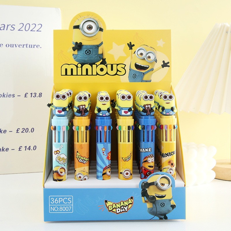 Stationery Warehouse - 36pcs/set New Minions Anime10-Color Ballpoint Pen