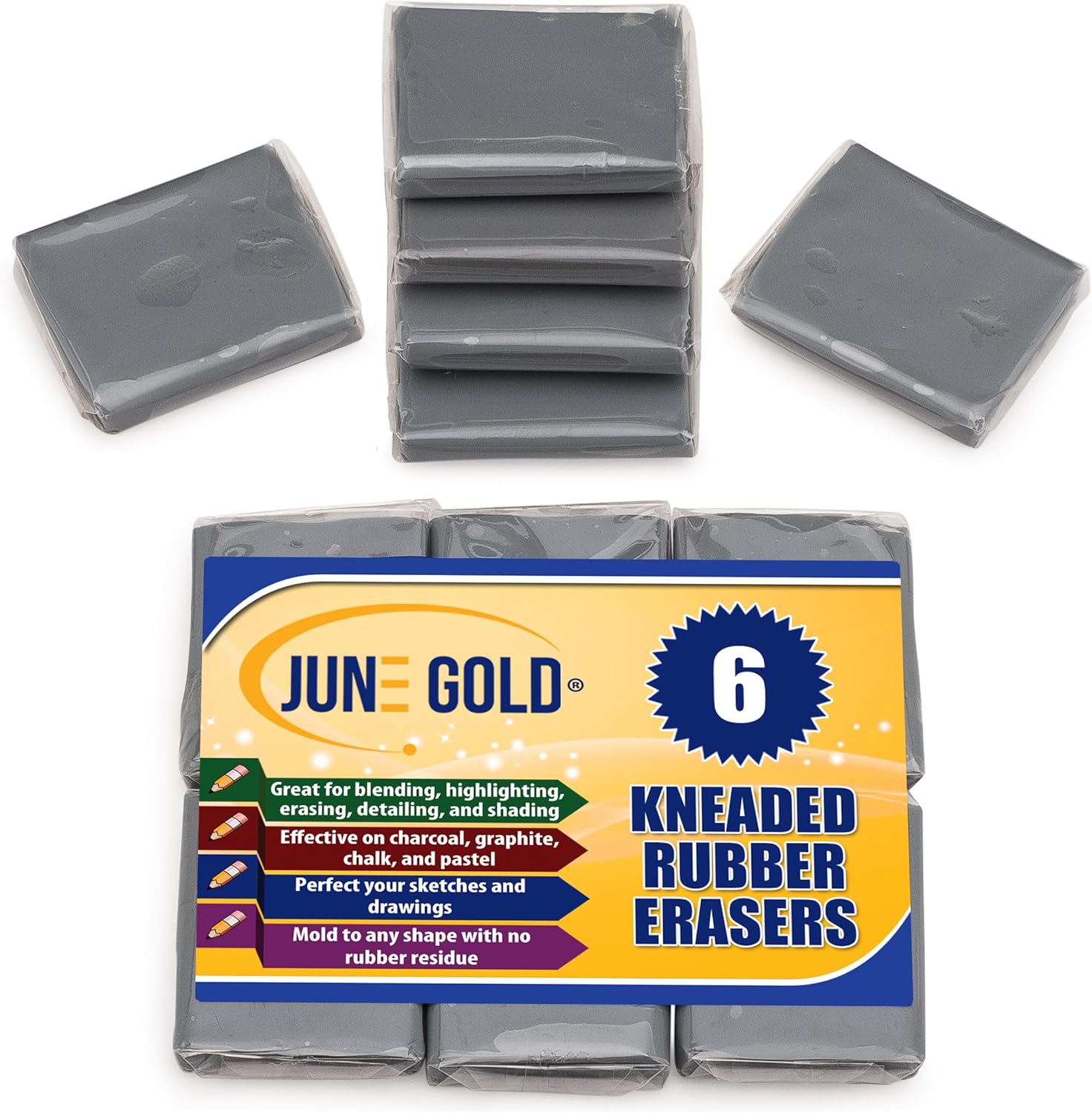 6 Pack Kneaded Erasers for Ble - Rubber Eraser Kneaded review and price