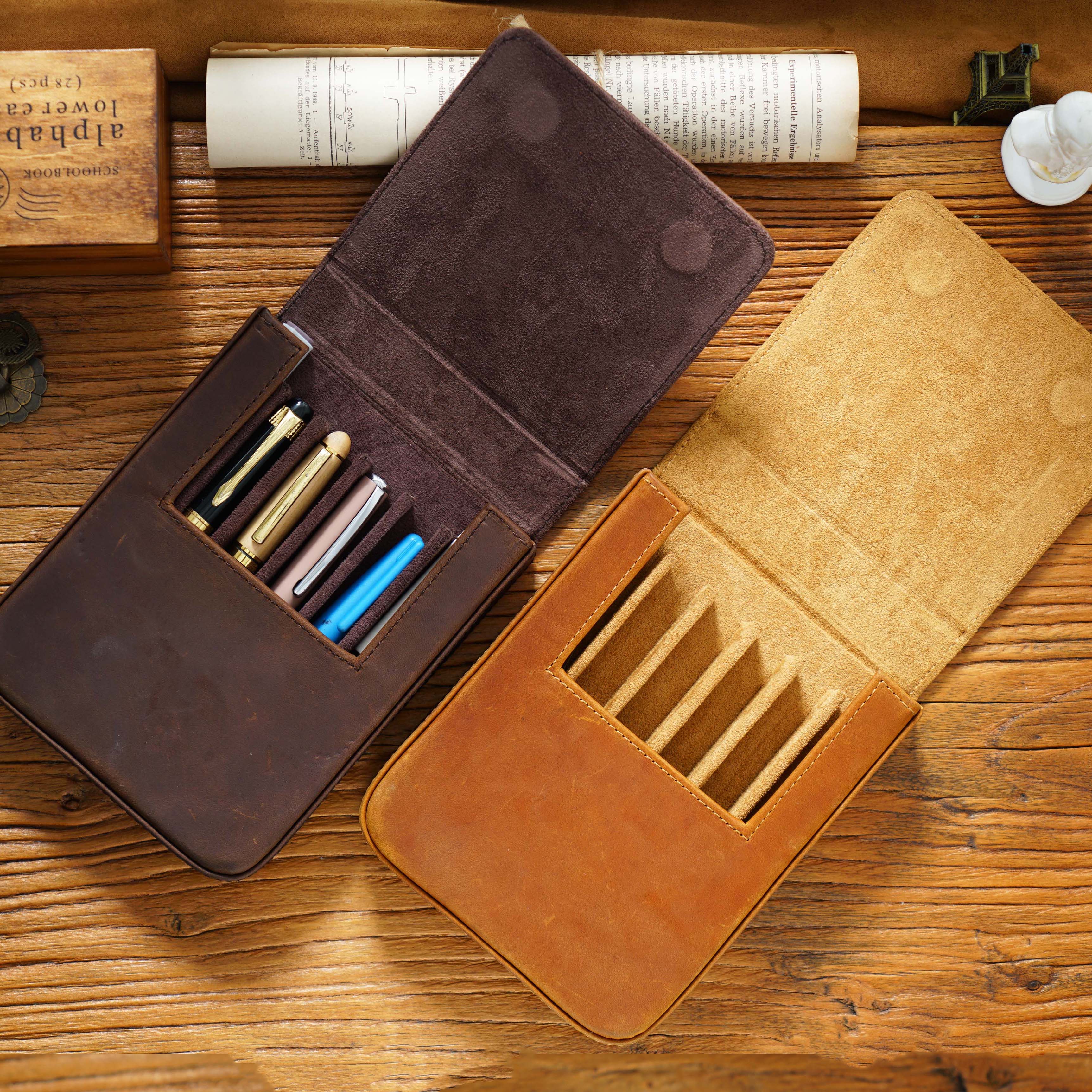 Handmade Crazy Horse Leather P - Pen Pouch Roll review and price