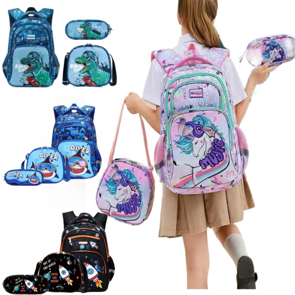 3PCS Kids Backpack Set Unicorn - Pencil Case Large review and price