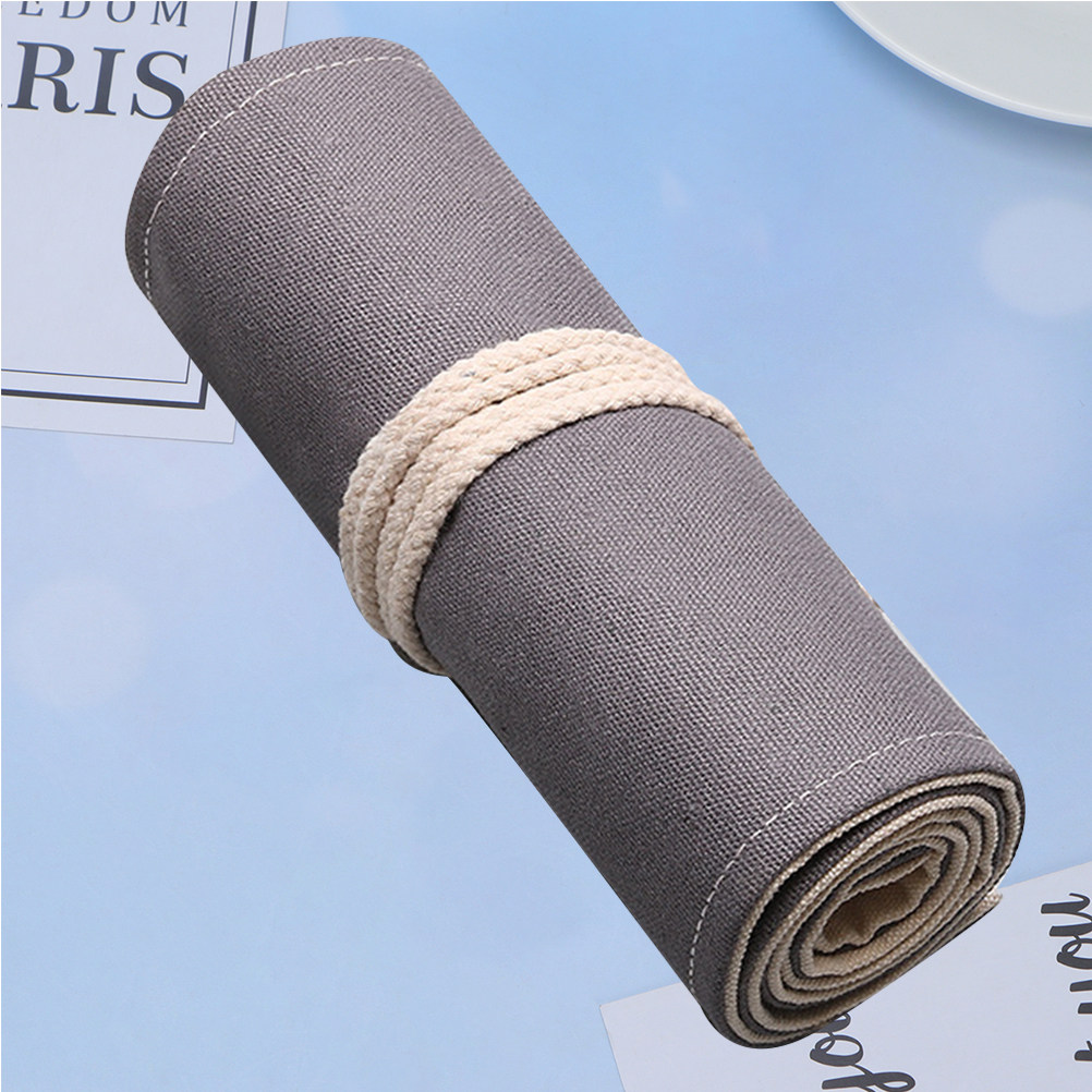 1pc Canvas Pencil Roll Bag 48  - Pen Pouch Roll review and price