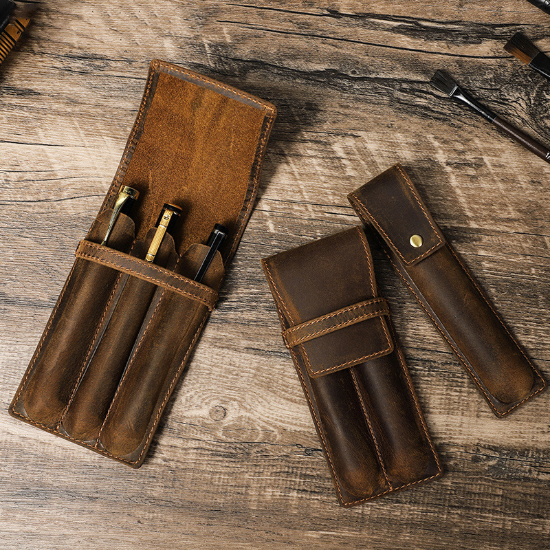 hand-made leather cowhide penc - Pen Pouch Roll review and price