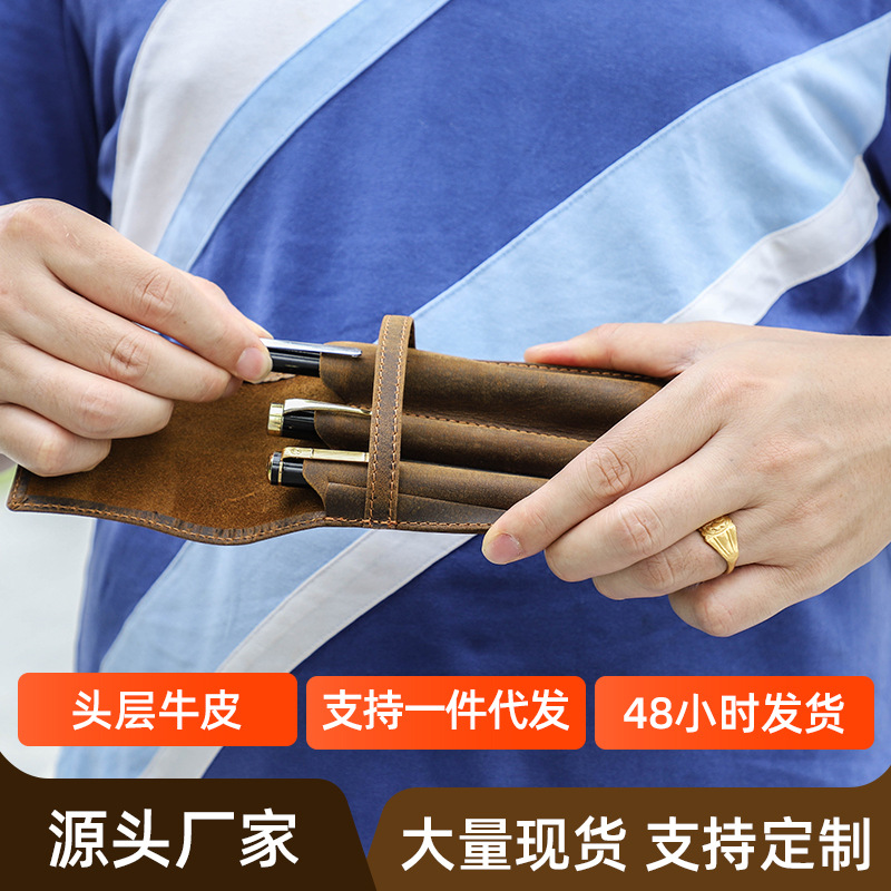 hand-made leather cowhide penc - Pen Pouch Roll review and price