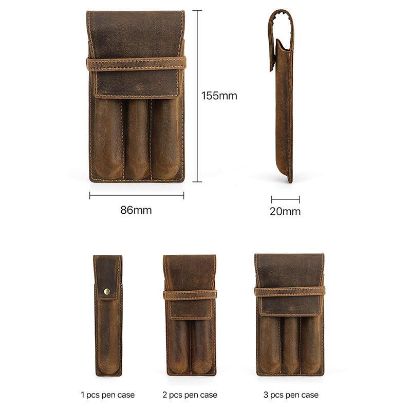 hand-made leather cowhide penc - Pen Pouch Roll review and price