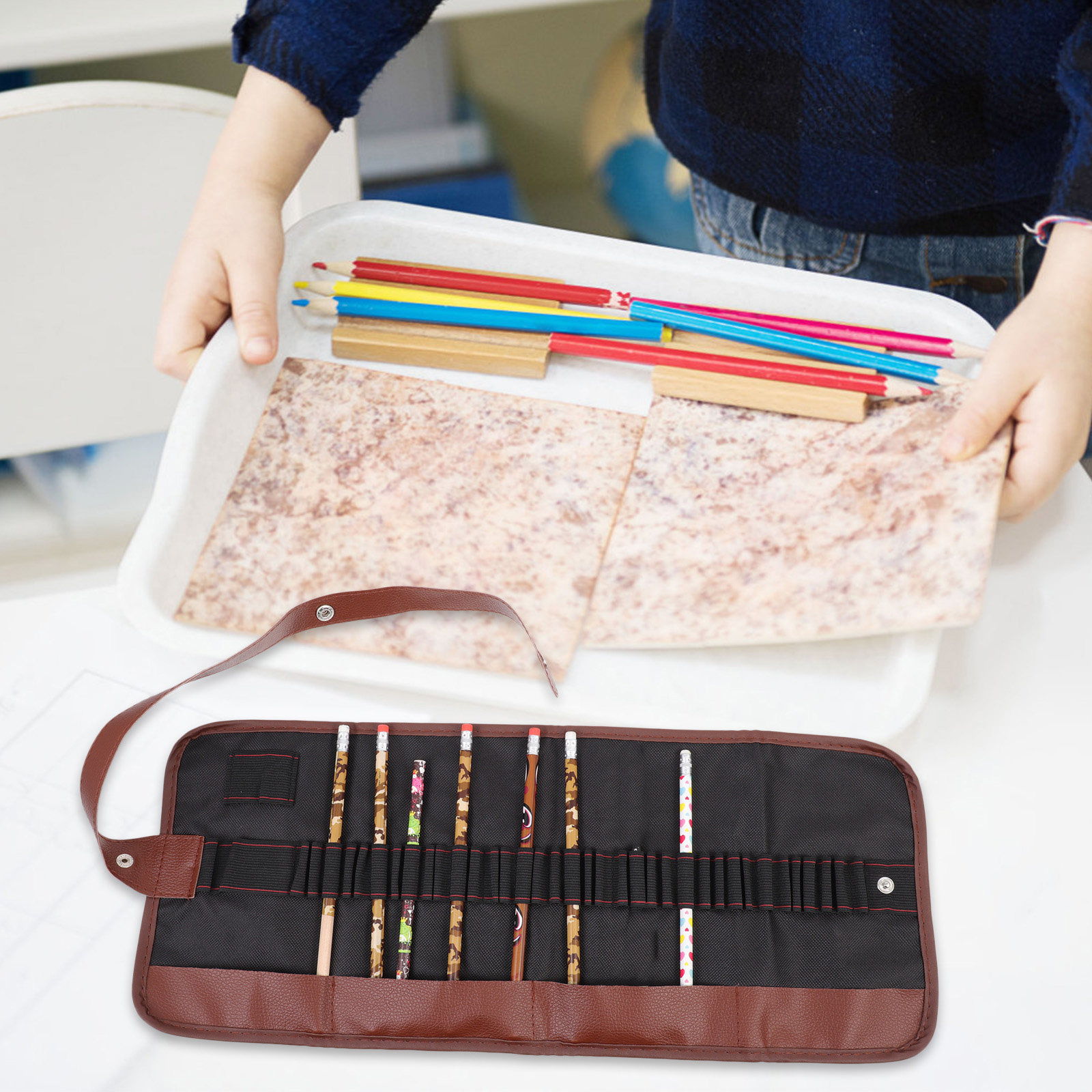 2Pcs Canvas Pencil Wrap Portab - Pen Pouch Roll review and price