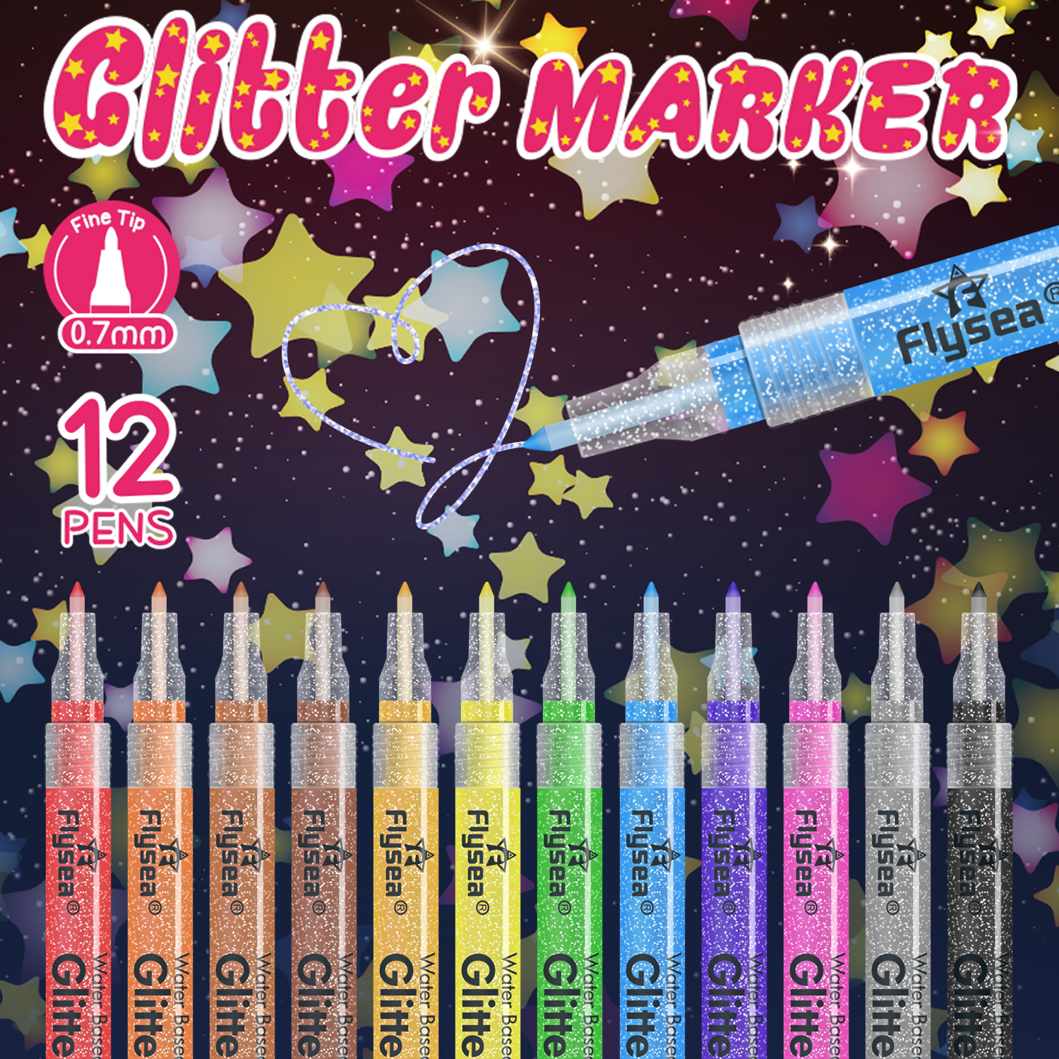 12 PCS Glitter Gel Pen Set wit - Gel Ink Pen Set review and price