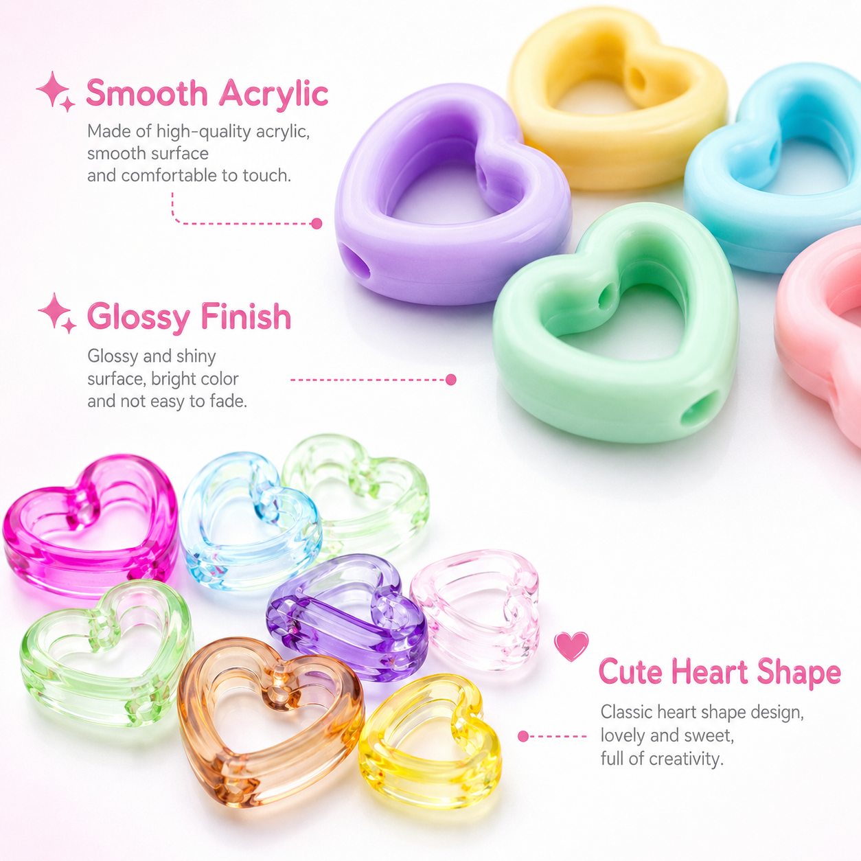 30Pcs Multicolor Clear Heart A - Stationery Warehouse review and price