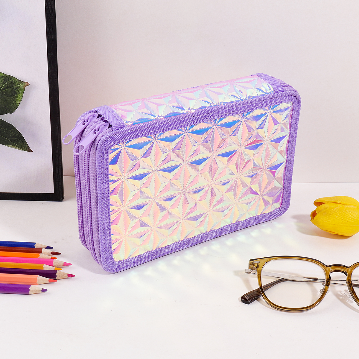 Y2K Purple Holographic Pencil  - Pencil Case Large review and price