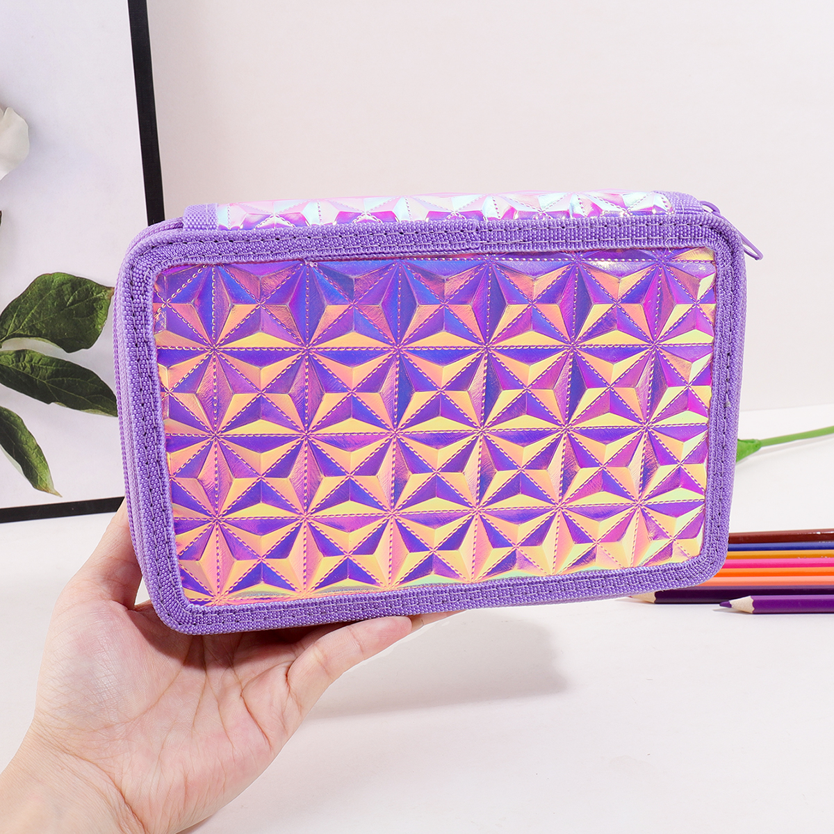 Y2K Purple Holographic Pencil  - Pencil Case Large review and price