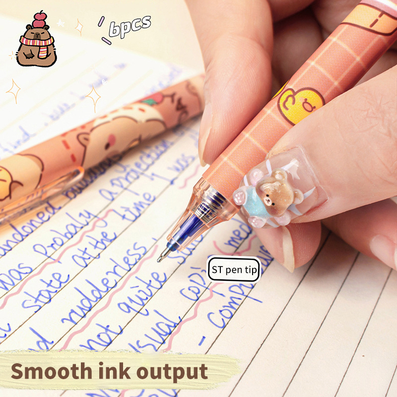 6Pcs Lovely Black and Blue Gel - Stationery Warehouse review and price
