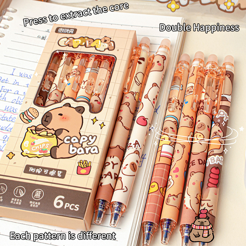 6Pcs Lovely Black and Blue Gel - Stationery Warehouse review and price