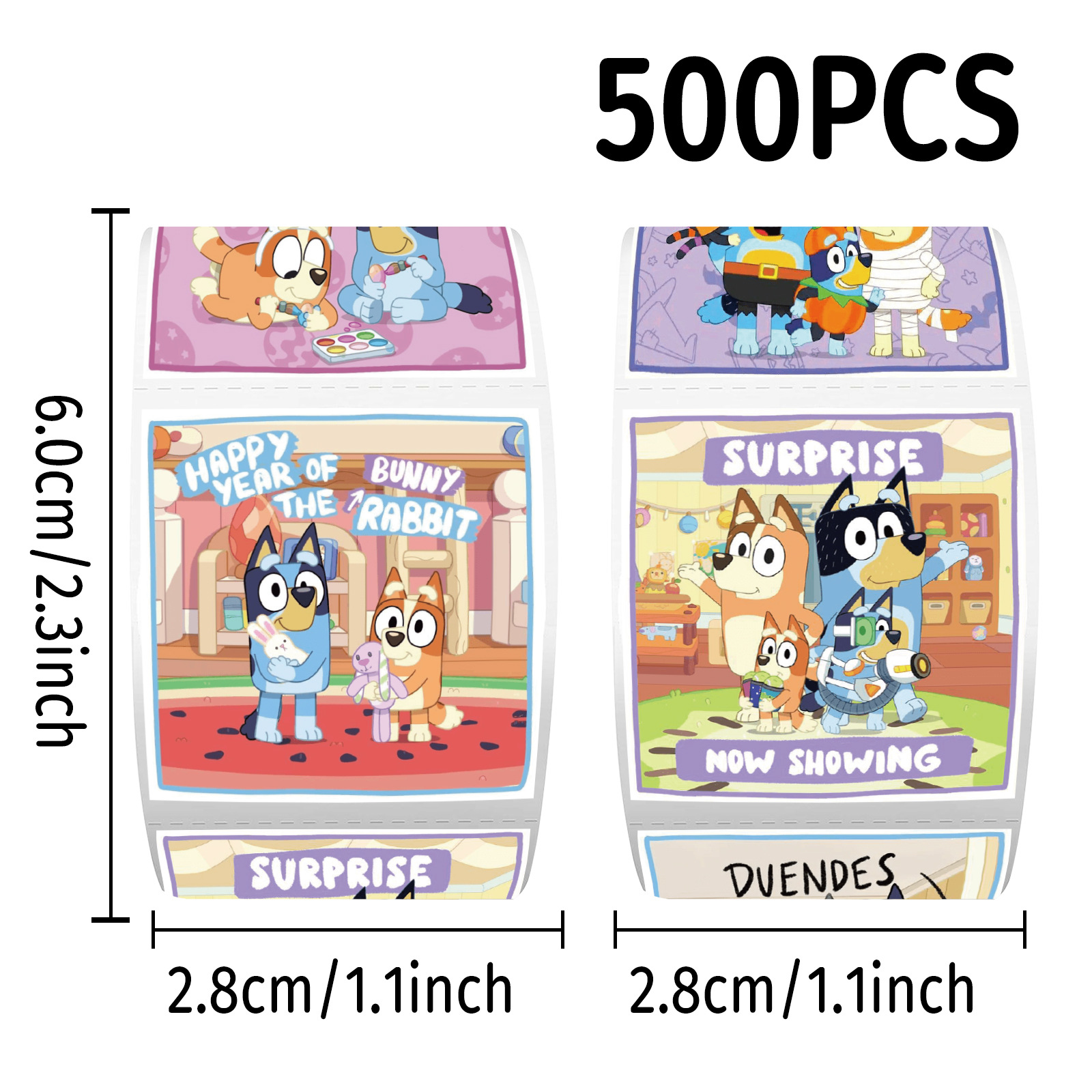 Wholesale 500Pcs/Roll Bluey St - Memo Pad Sticky review and price