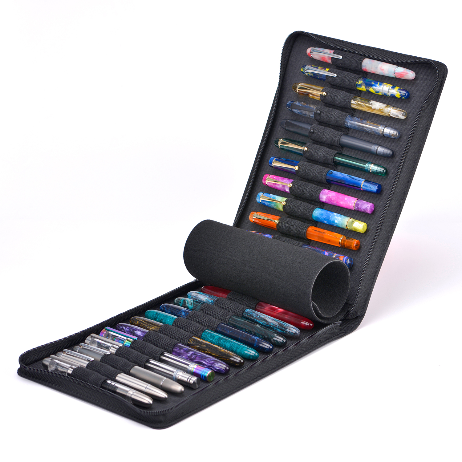 Black Asvine 24 Slots Fountain - Pen Pouch Roll review and price