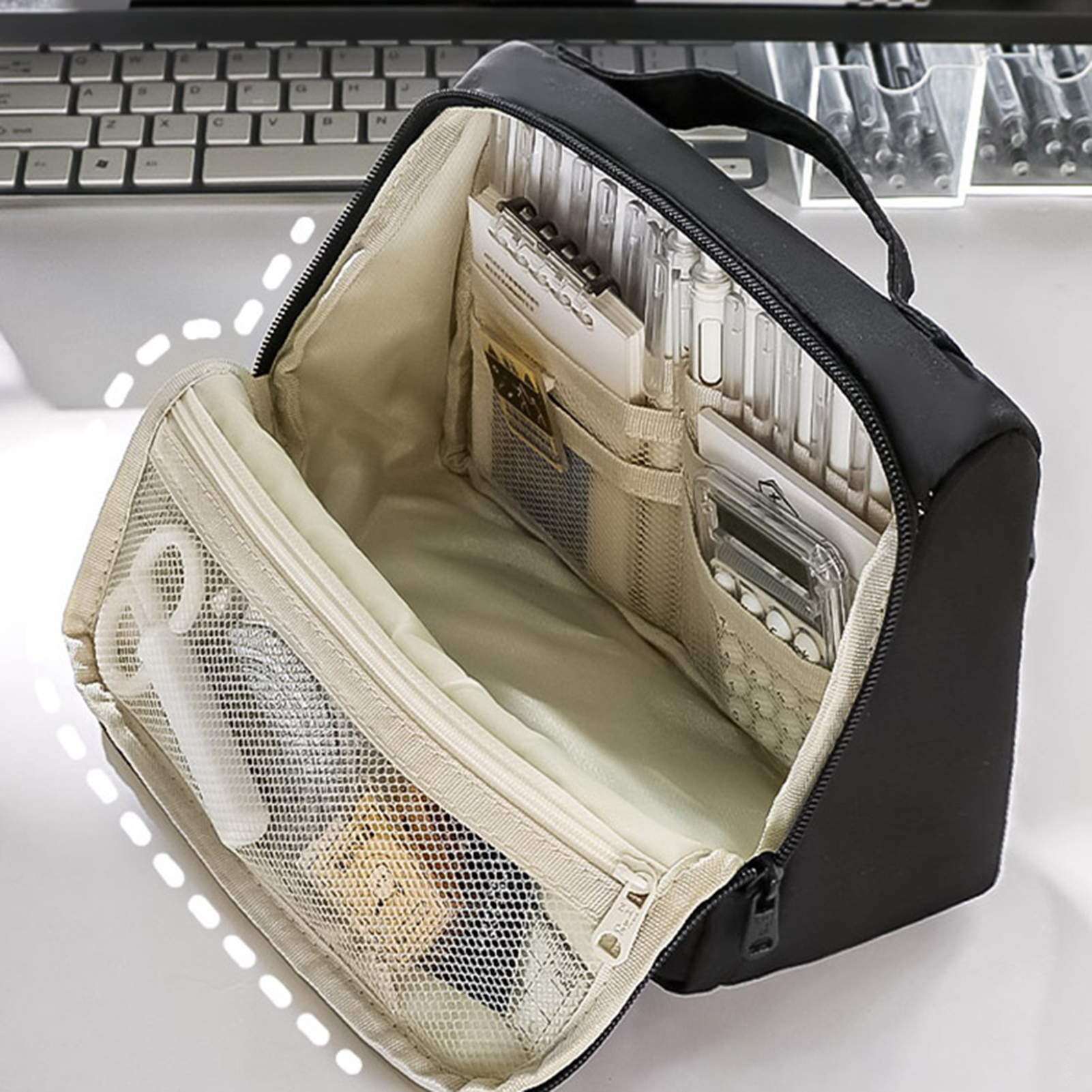 Large Capacity Pencil Case Bla - Pen Pouch Roll review and price