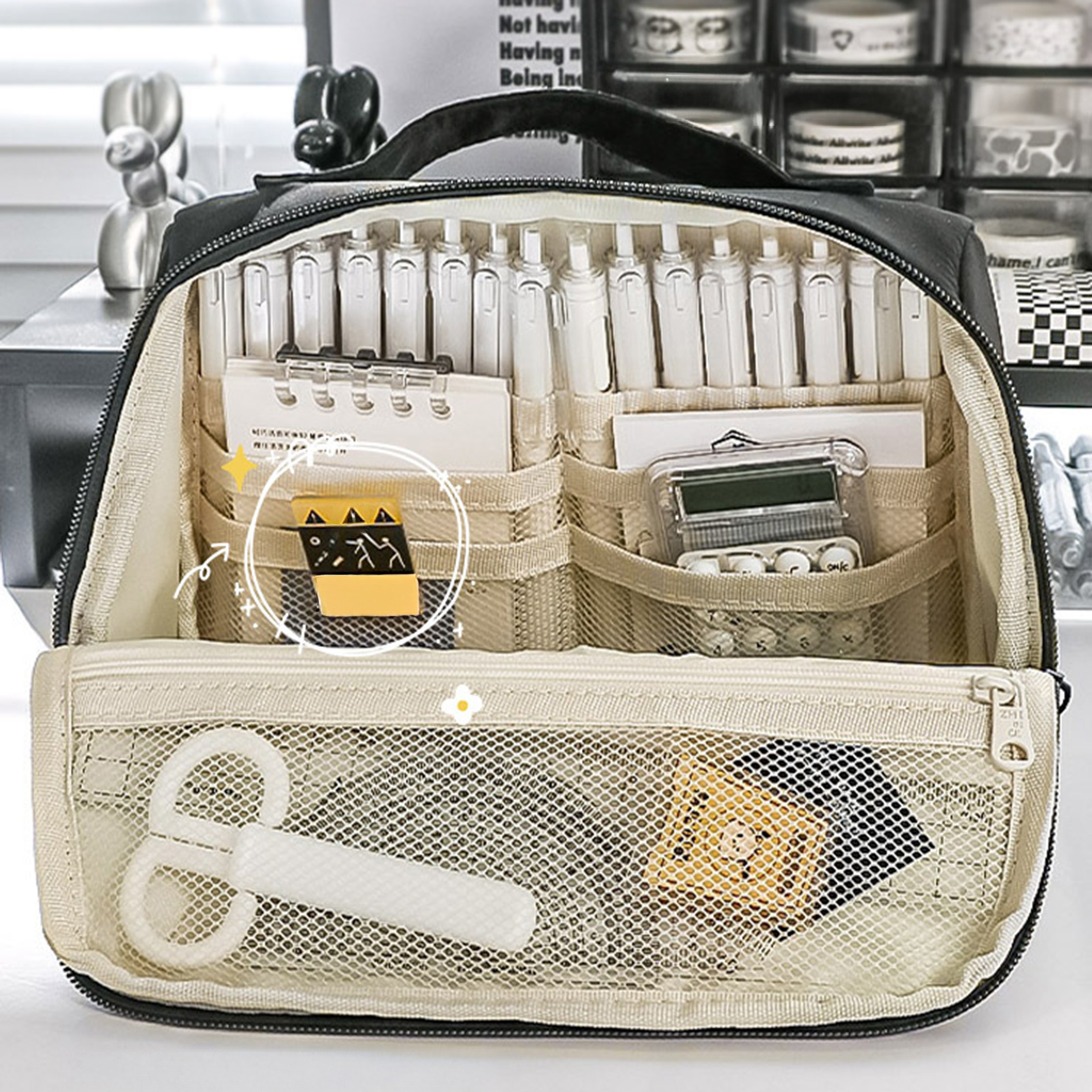 Large Capacity Pencil Case Bla - Pen Pouch Roll review and price